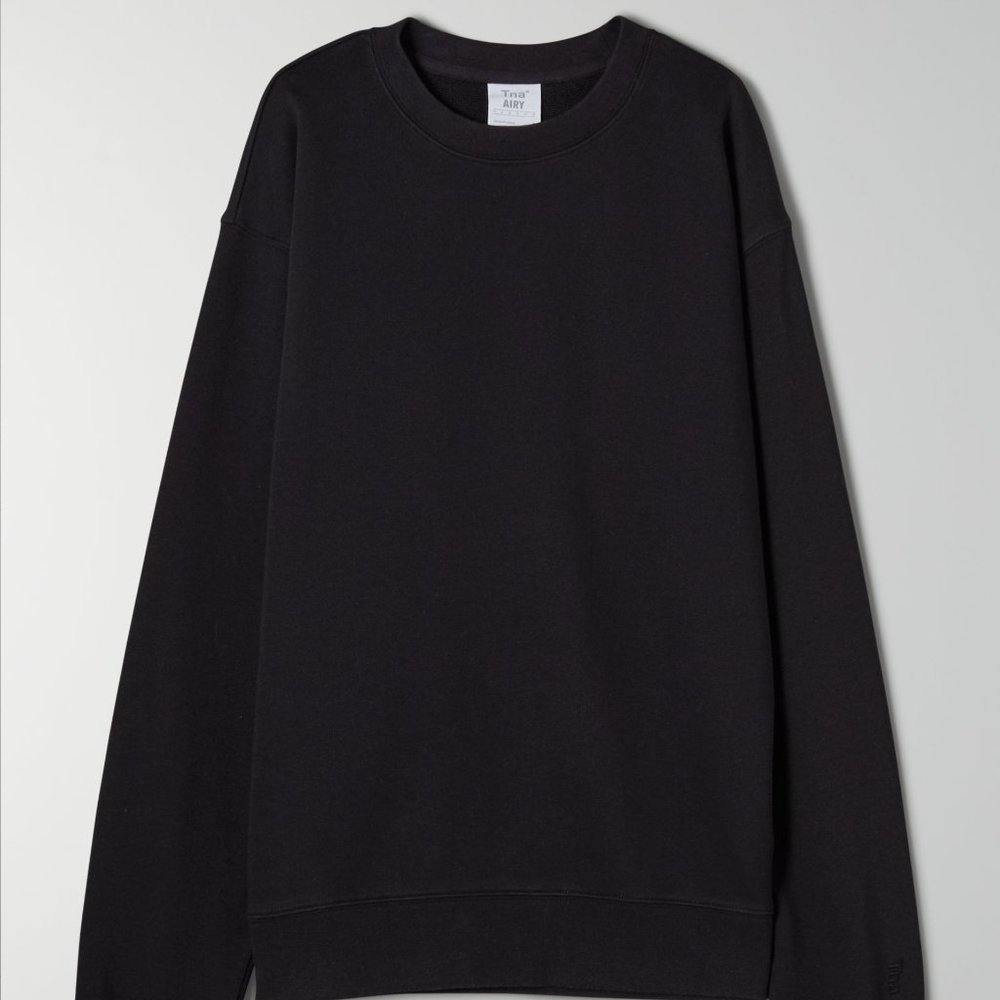 Aritzia Airy Fleece Perfect Crew - Black